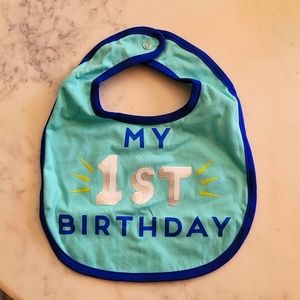 1st Birthday Blue Bib